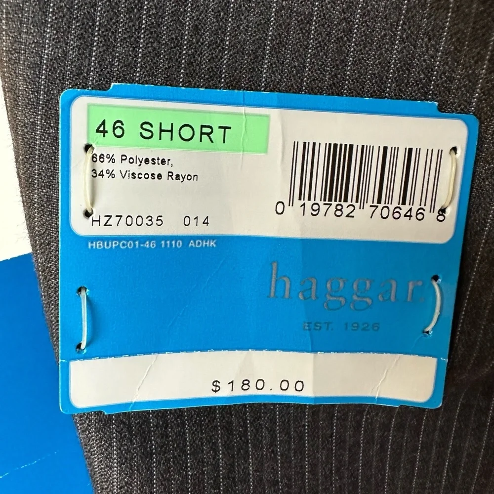 NWT Haggar Charcoal Pinstripe XXL Sport Jacket